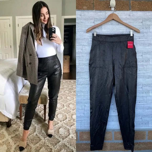 Spanx Leather Like Joggers size XS - Picture 1 of 13